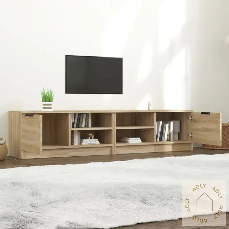 Tv-Benker 2 Stk Sonoma Eik 80X35X36,5 Cm Konstruert Tre