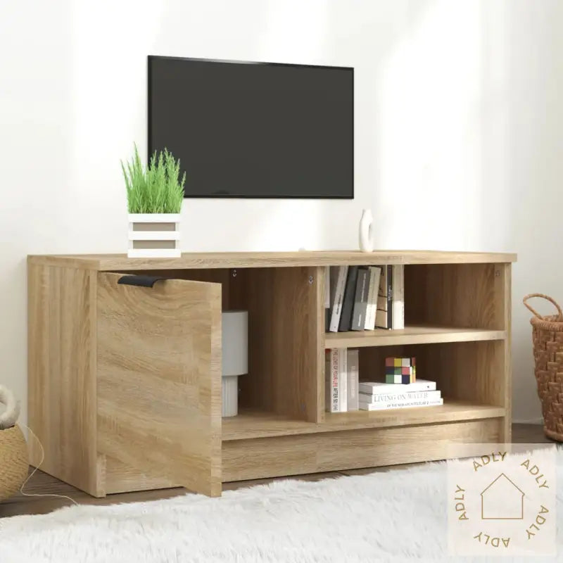 Tv-Benk Sonoma Eik 80X35X36,5 Cm Konstruert Tre