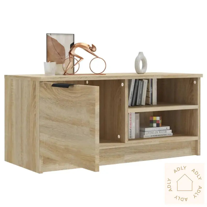 Tv-Benk Sonoma Eik 80X35X36,5 Cm Konstruert Tre