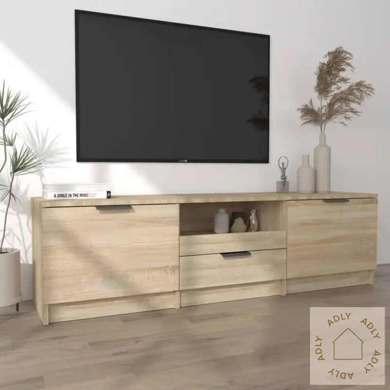 Tv-Benk Sonoma Eik 140X35X40 Cm Konstruert Tre