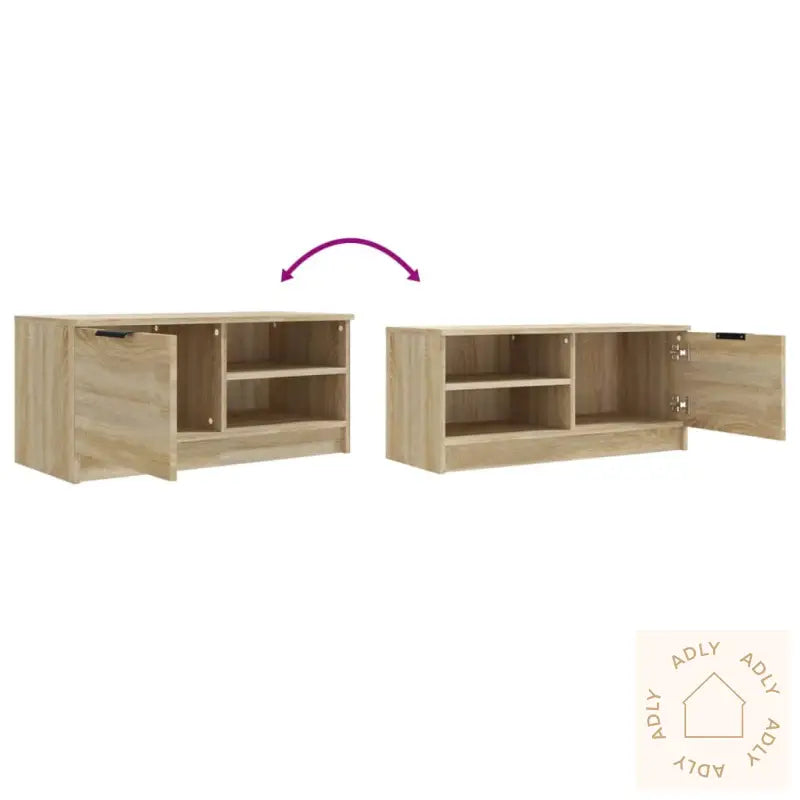 Tv-Benk Sonoma Eik 80X35X36,5 Cm Konstruert Tre
