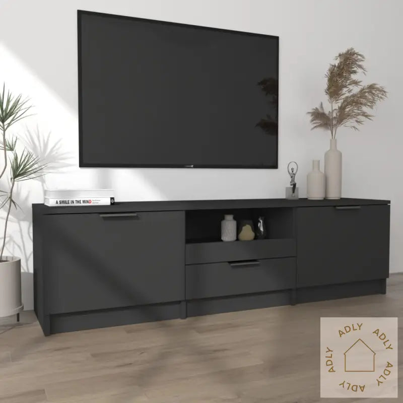 Tv-Benk Svart 140X35X40 Cm Konstruert Tre
