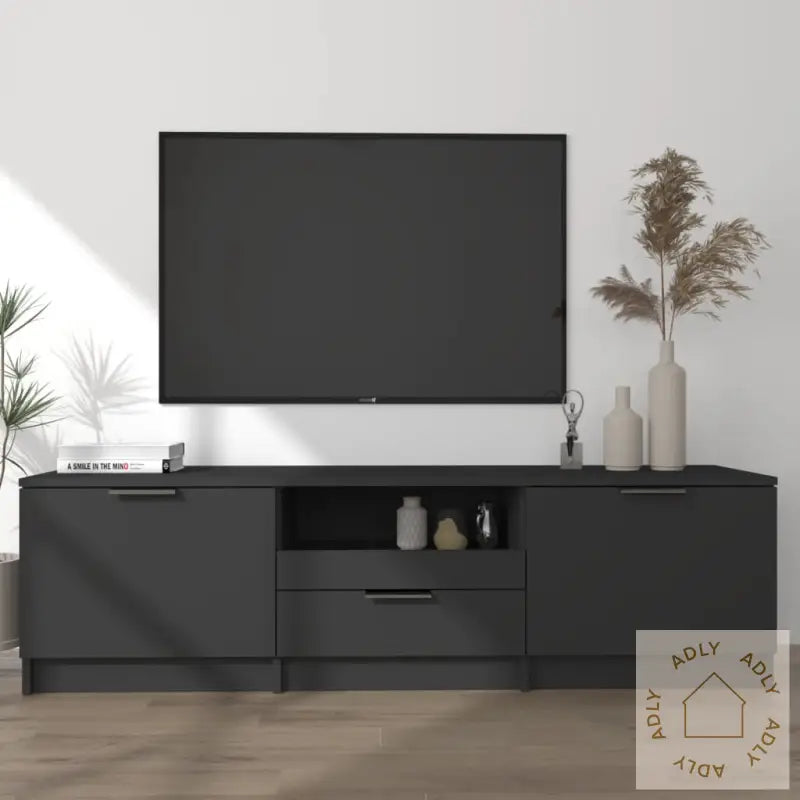 Tv-Benk Svart 140X35X40 Cm Konstruert Tre
