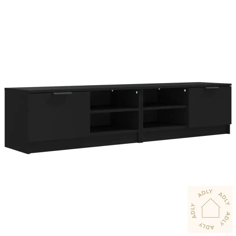 Tv-Benker 2 Stk Svart 80X35X36,5 Cm Konstruert Tre