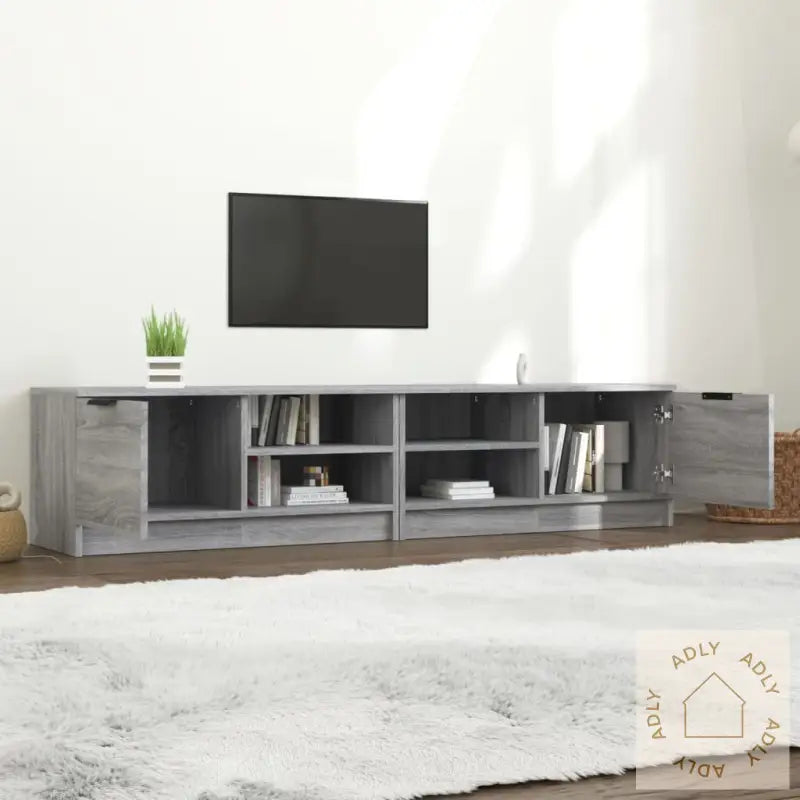 Tv-Benker 2 Stk Grå Sonoma 80X35X36,5 Cm Konstruert Tre