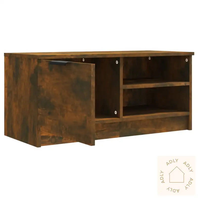 Tv-Benker 2 Stk Røkt Eik 80X35X36,5 Cm Konstruert Tre