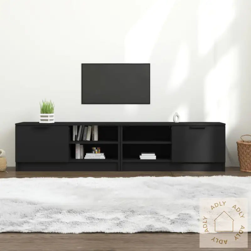 Tv-Benker 2 Stk Svart 80X35X36,5 Cm Konstruert Tre