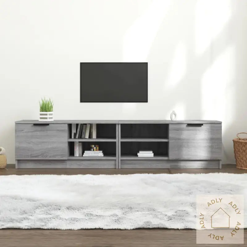Tv-Benker 2 Stk Grå Sonoma 80X35X36,5 Cm Konstruert Tre