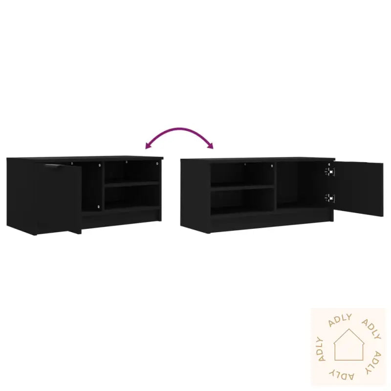 Tv-Benker 2 Stk Svart 80X35X36,5 Cm Konstruert Tre