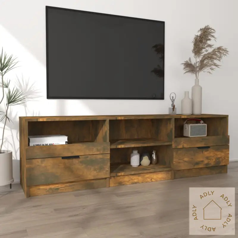Tv-Benk Røkt Eik 150X33,5X45 Cm Konstruert Tre