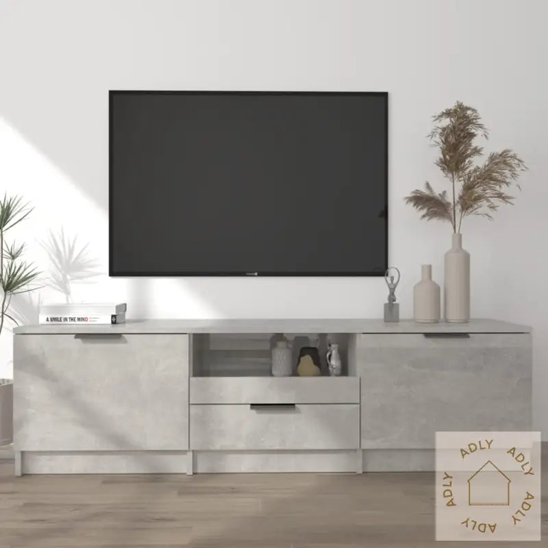 Tv-Benk Betonggrå 140X35X40 Cm Konstruert Tre