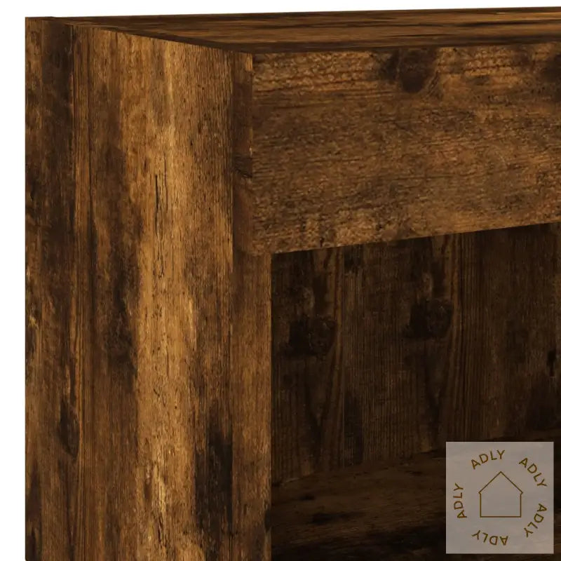 Vegghengte Tv-Enheter Med Led 7 Deler Røkt Eik Konstruert Tre