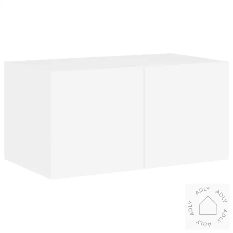 Vegghengte Tv-Enheter Med Led 6 Deler Hvit Konstruert Tre