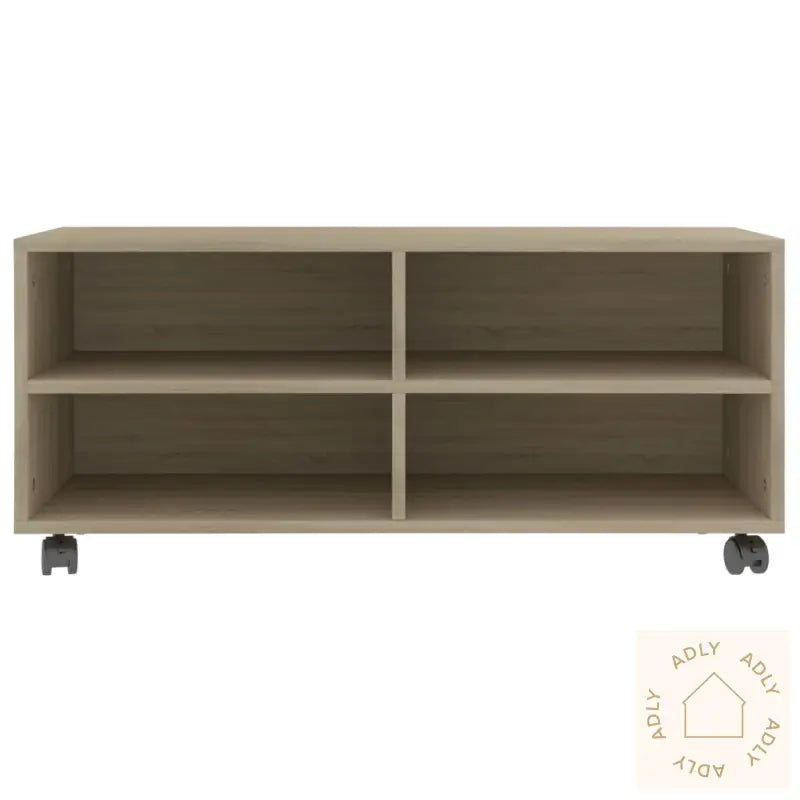 Tv-Benk Med Hjul Sonoma Eik 90X35X35 Cm Konstruert Tre