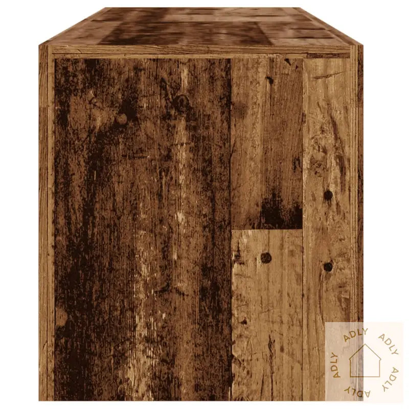 Tv-Benk Med Led-Lys Gammelt Tre 140X36,5X40 Cm Konstruert Tre