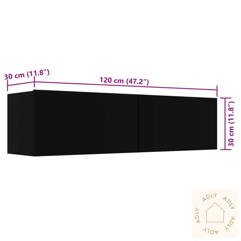 Tv-Benk Svart 120X30X30 Cm Konstruert Tre
