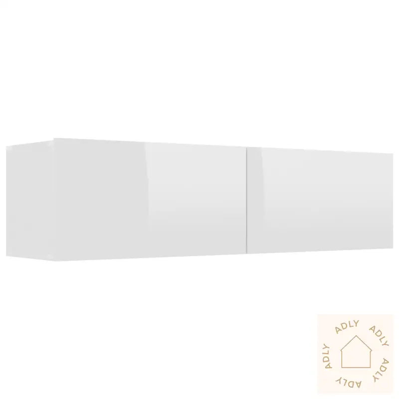 Tv-Benk Høyglans Hvit 120X30X30 Cm Konstruert Tre