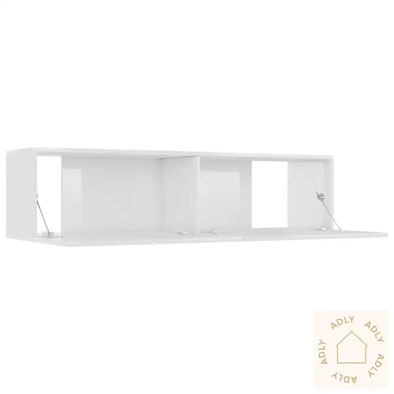 Tv-Benk Høyglans Hvit 120X30X30 Cm Konstruert Tre