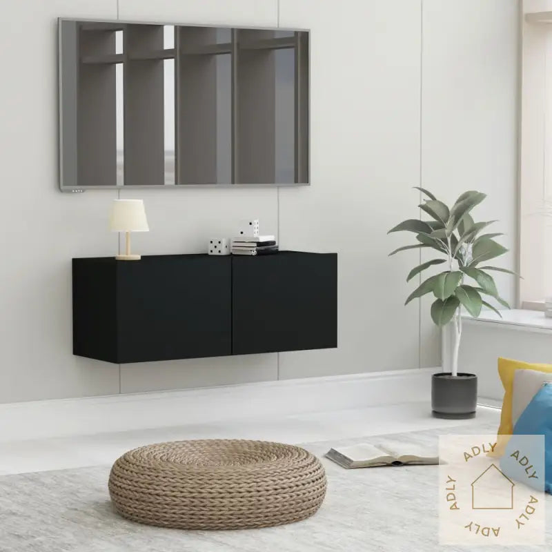 Tv-Benk Svart 80X30X30 Cm Konstruert Tre