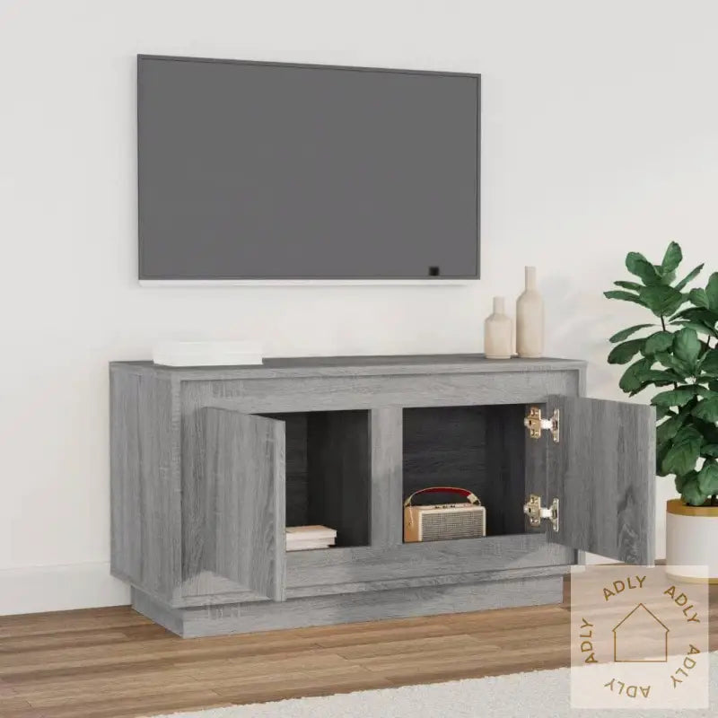 Skoskap Grå Sonoma 100X35X55 Cm Konstruert Tre