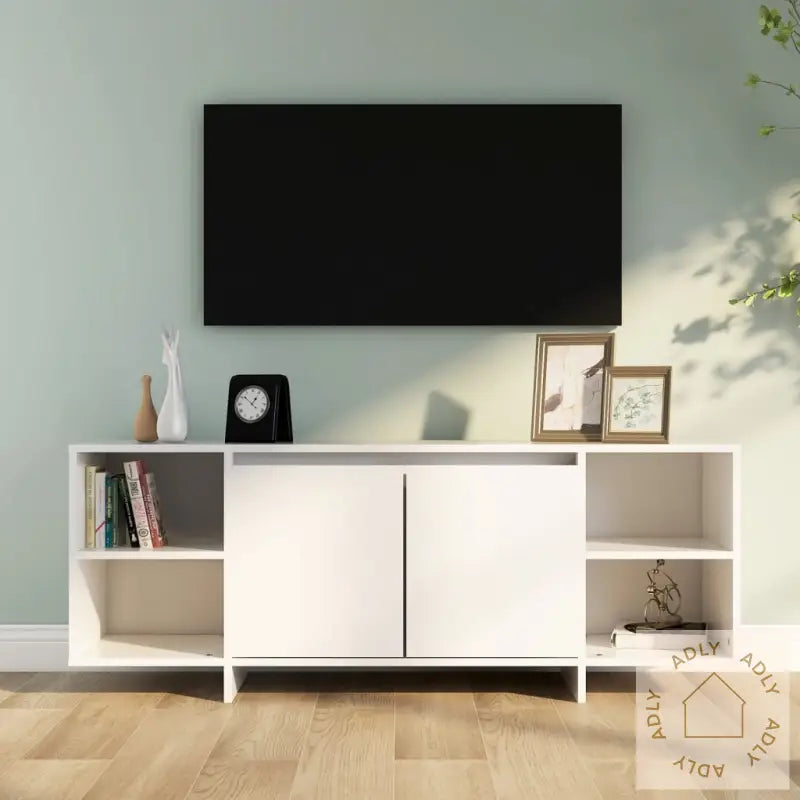 Tv-Benk Hvit 130X35X50 Cm Konstruert Tre