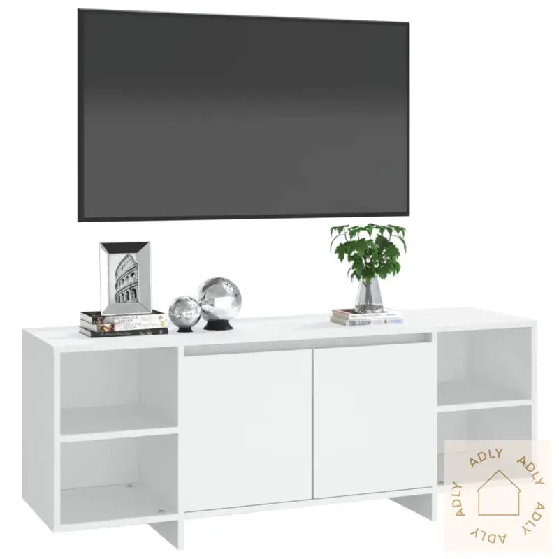 Tv-Benk Hvit 130X35X50 Cm Konstruert Tre
