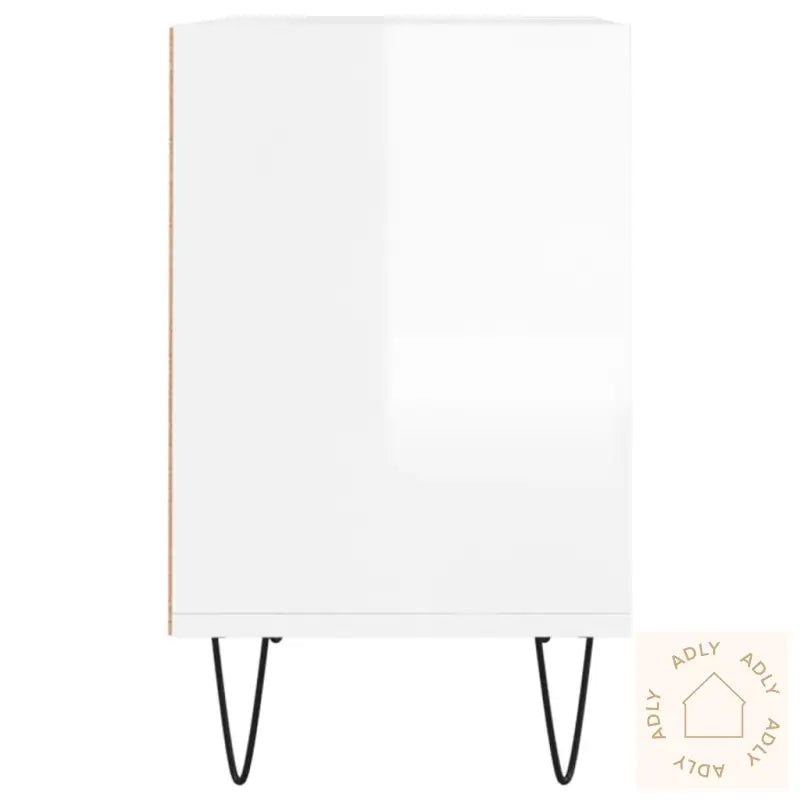 Tv-Benk Høyglans Hvit 69,5X30X50 Cm Konstruert Tre