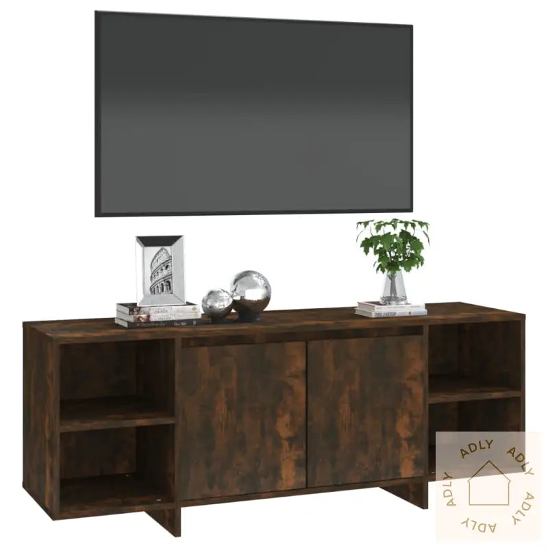 Tv-Benk Røkt Eik 130X35X50 Cm Konstruert Tre