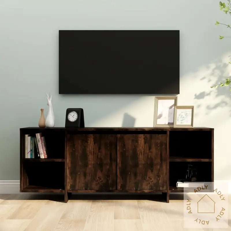 Tv-Benk Røkt Eik 130X35X50 Cm Konstruert Tre