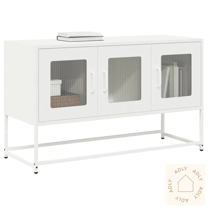 Tv-Skap Hvit 100,5X39X60,5 Cm Kaldvalset Stål