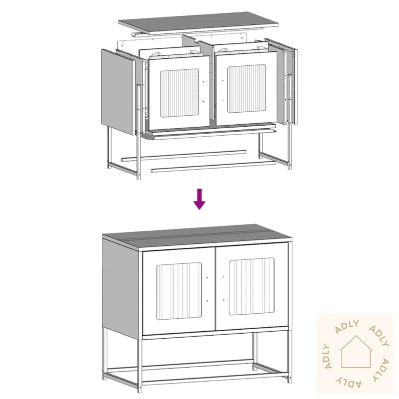 Tv-Skap Rosa 68X39X60,5 Cm Kaldvalset Stål