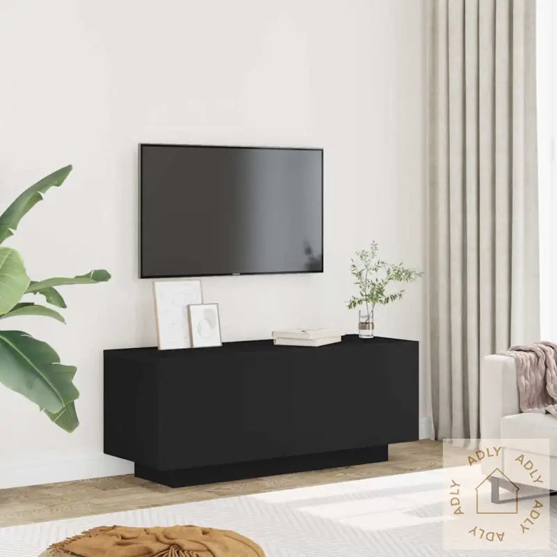 Tv-Benk Svart 100X35X40 Cm Konstruert Tre