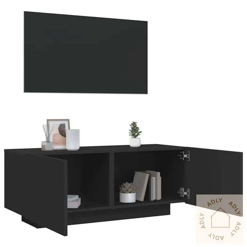 Tv-Benk Svart 100X35X40 Cm Konstruert Tre