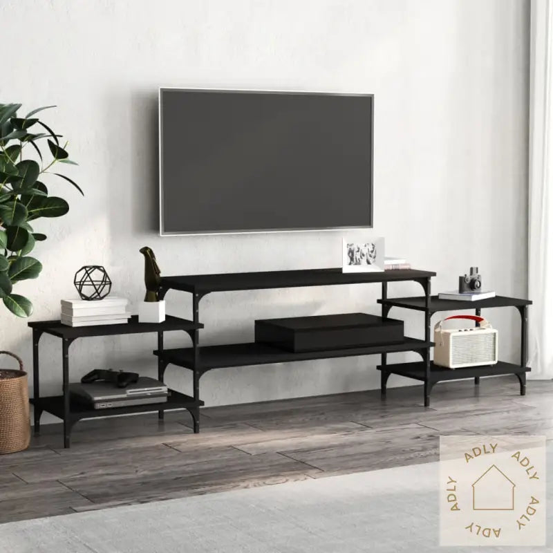 Tv-Benk Svart 197X35X52 Cm Konstruert Tre