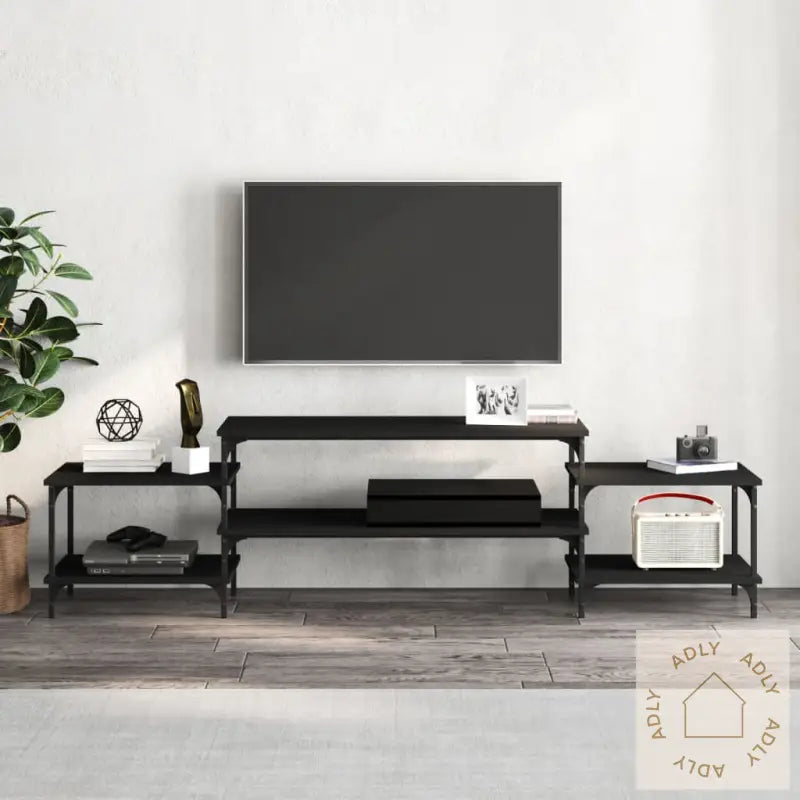 Tv-Benk Svart 197X35X52 Cm Konstruert Tre