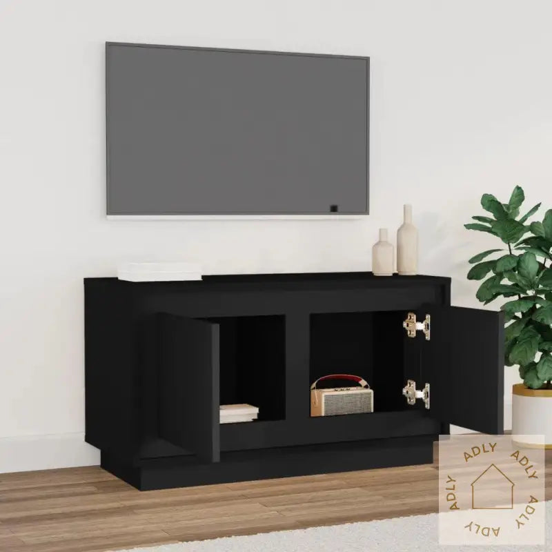 Tv-Benk Svart 80X35X45 Cm Konstruert Tre