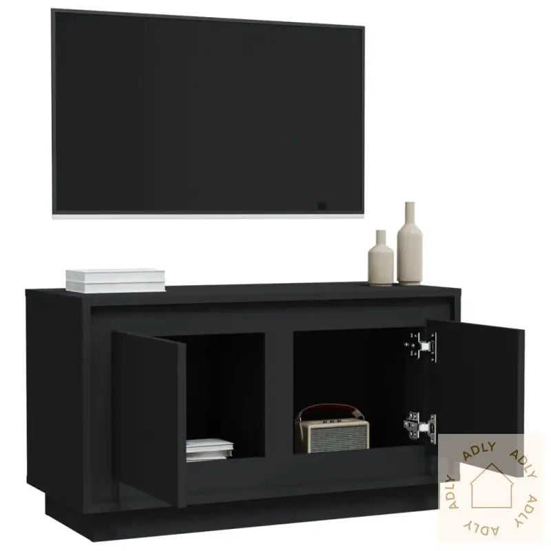 Tv-Benk Svart 80X35X45 Cm Konstruert Tre