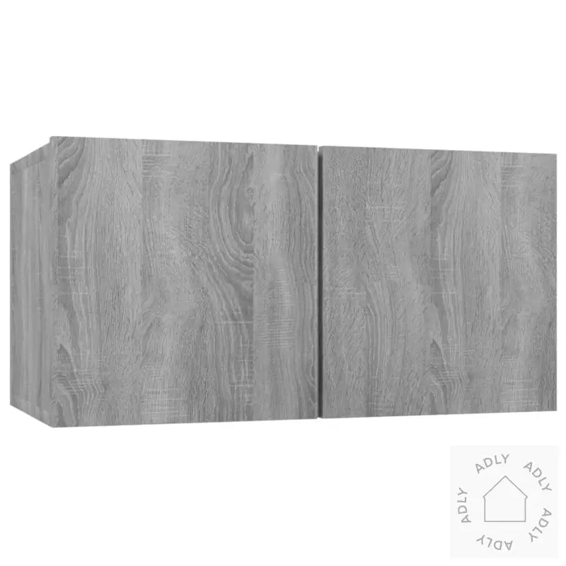 Tv-Skapsett 4 Deler Grå Sonoma Konstruert Tre