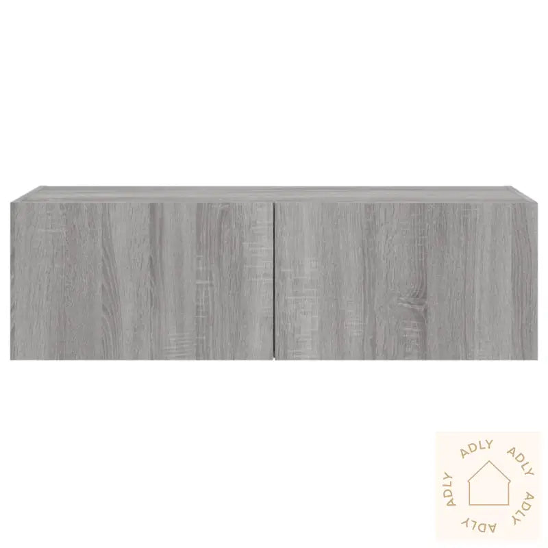 Vegghengt Tv-Benk Med Led Grå Sonoma 100X35X31 Cm