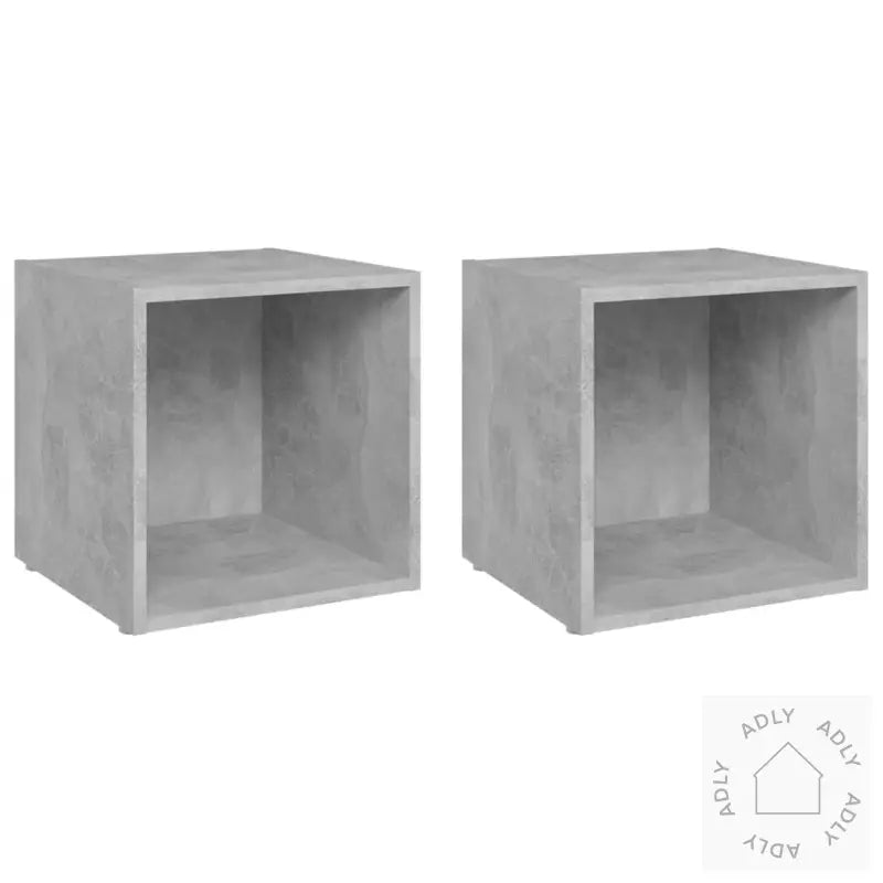 Tv-Benker 2 Stk Betonggrå 37X35X37 Cm Konstruert Tre