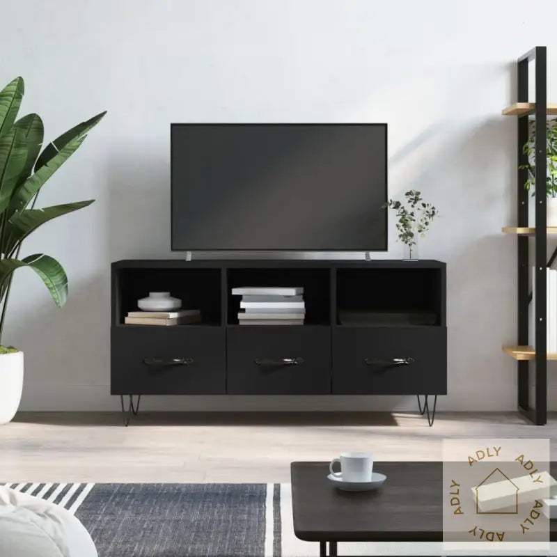 Tv-Benk Svart 102X36X50 Cm Konstruert Tre