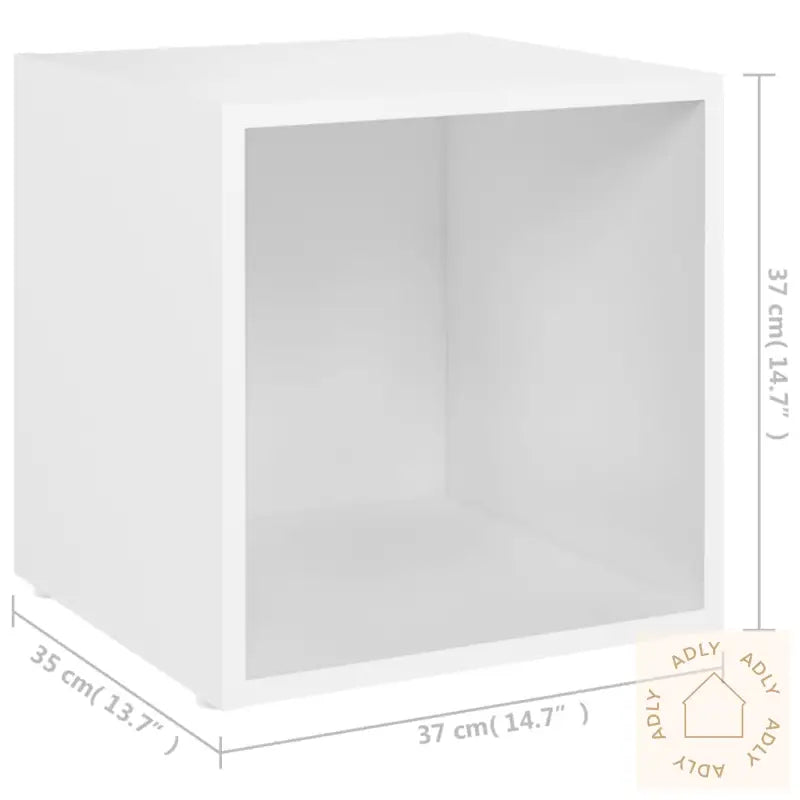 Tv-Benker 2 Stk Hvit 37X35X37 Cm Konstruert Tre