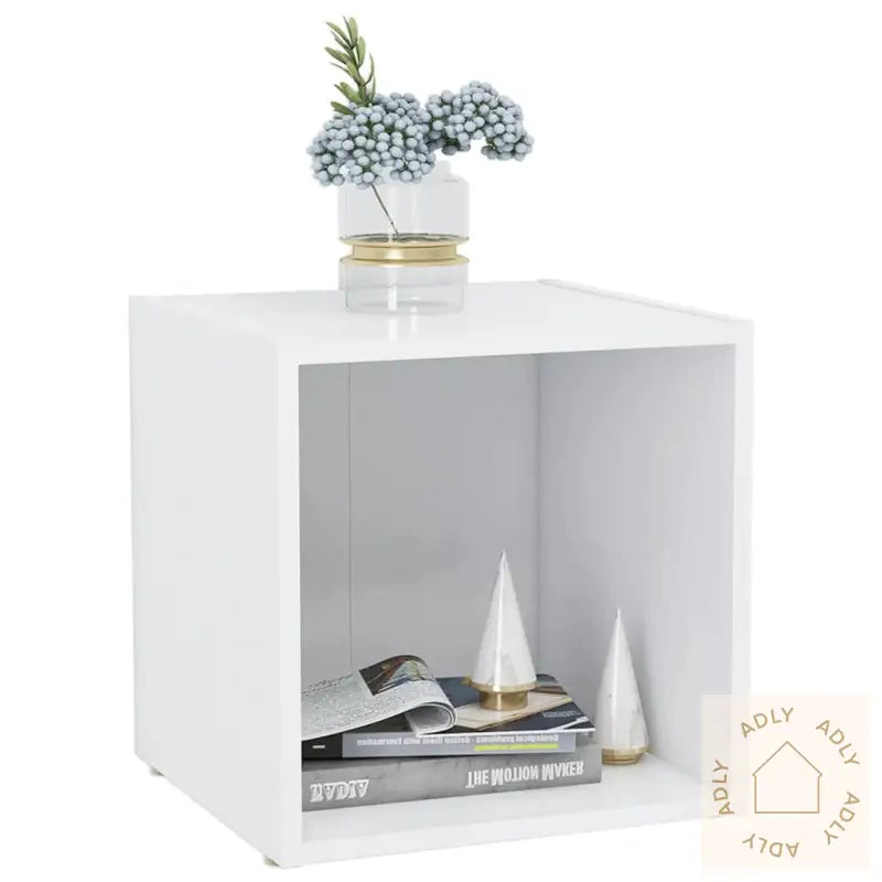 Tv-Benker 2 Stk Hvit 37X35X37 Cm Konstruert Tre