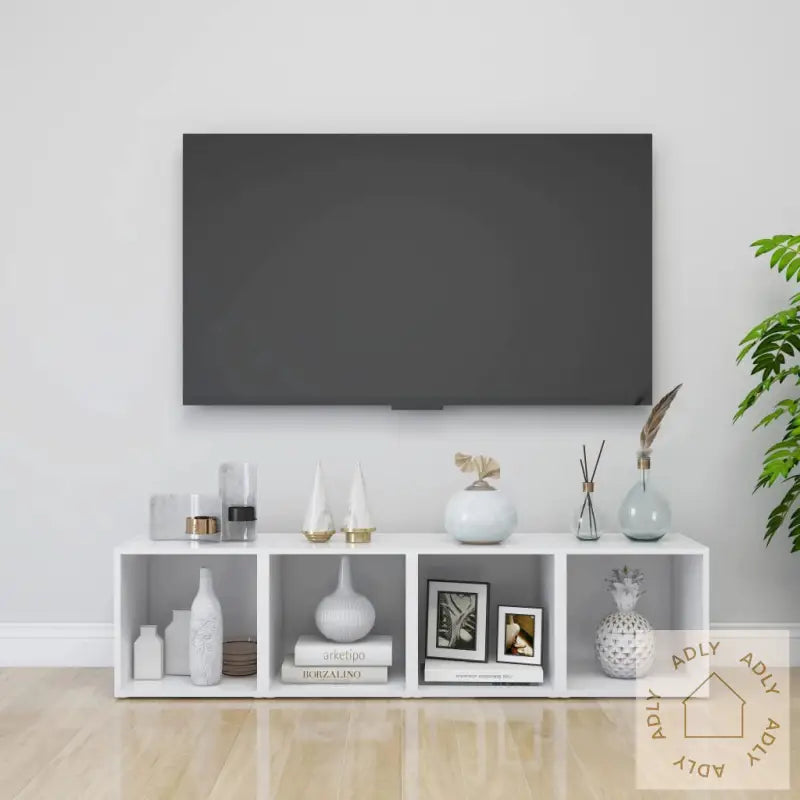 Tv-Benker 2 Stk Hvit 37X35X37 Cm Konstruert Tre