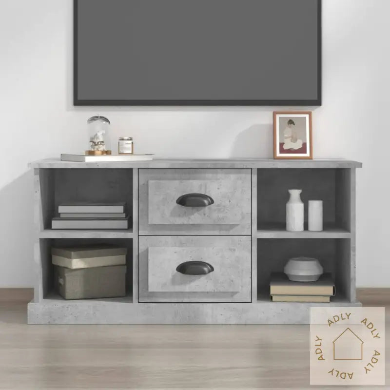 Tv-Benk Betonggrå 99,5X35,5X48 Cm Konstruert Tre