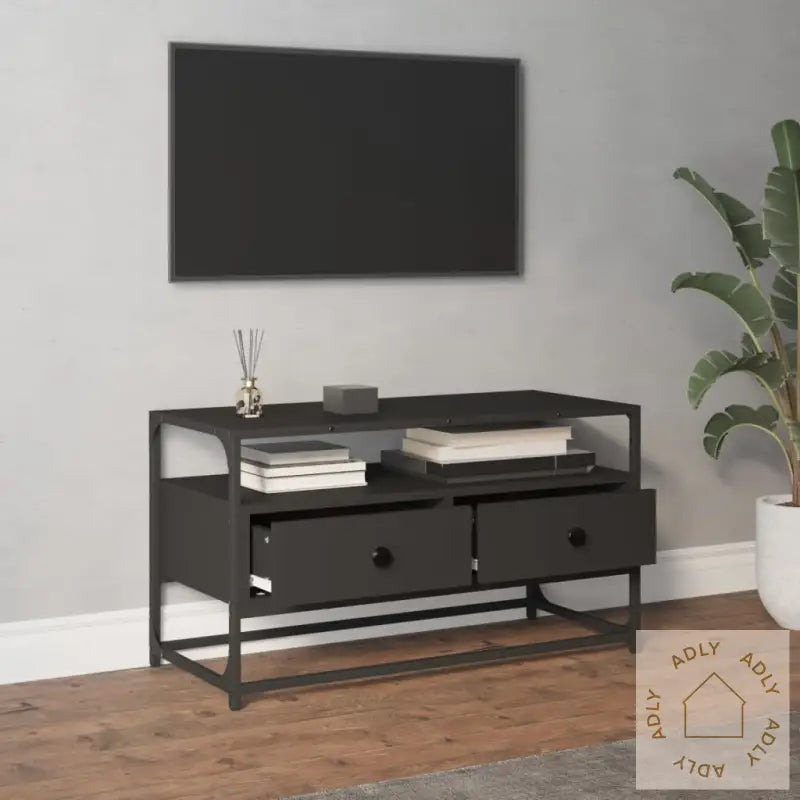 Tv-Benk Svart 80X35X45 Cm Konstruert Tre
