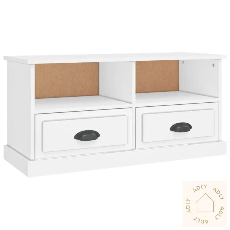 Tv-Benk Hvit 93X35,5X45 Cm Konstruert Tre