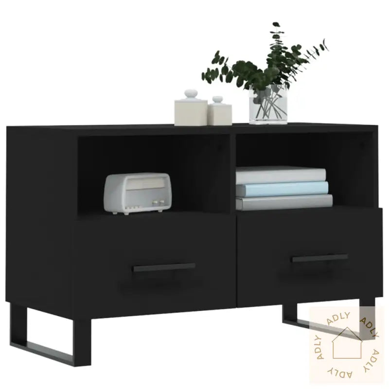 Tv-Benk Svart 80X36X50 Cm Konstruert Tre