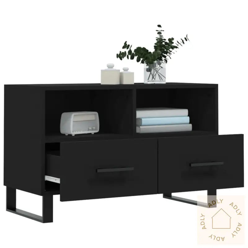 Tv-Benk Svart 80X36X50 Cm Konstruert Tre