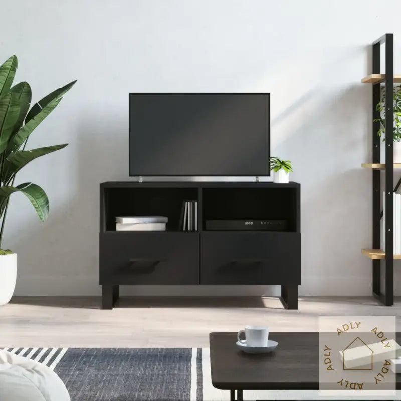 Tv-Benk Svart 80X36X50 Cm Konstruert Tre